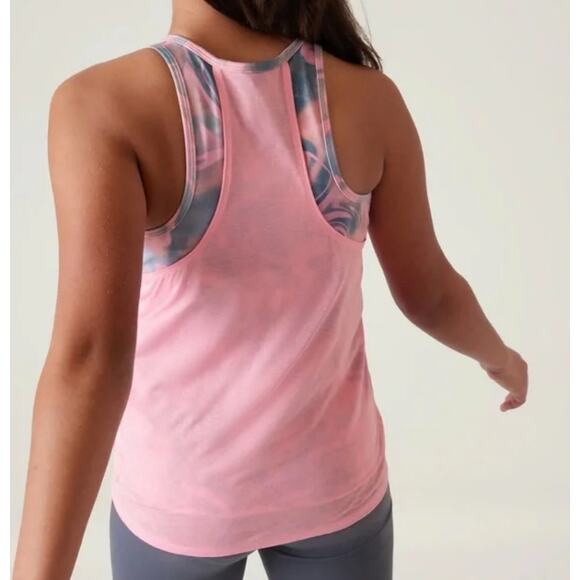 Athleta Girl Limitless Pink Perfect Pair Tank Camisole 2 in 1 Size Small NWT - Picture 8 of 9